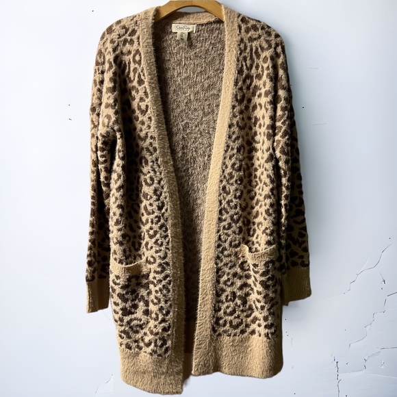 Jessica Simpson | Sweaters | Jessica Simpson Leopard Print Open Front  Cardigan Size M | Poshmark